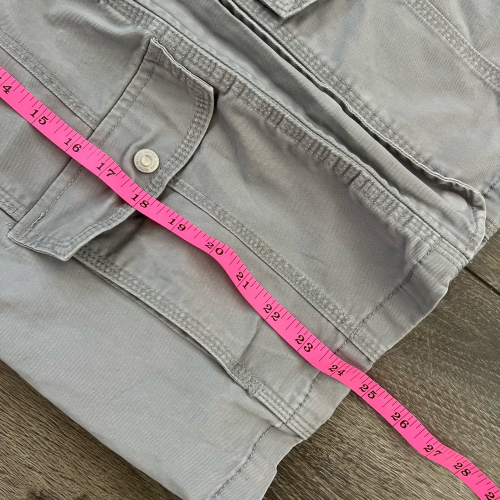 Kensie Jeans Military Utility Jacket Womens Size L Cargo Pockets Zip Front - Picture 13 of 14